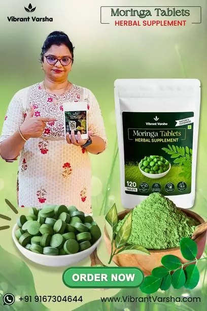 Buy Moringa Tablets Online | Organic Daily Health Supplement 18 - VIBRANT VARSHA Organic Moringa Tablets