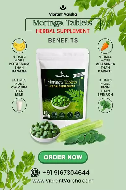 Buy Moringa Tablets Online | Organic Daily Health Supplement 4 - VIBRANT VARSHA Natural Health Supplements - Moringa Tablets