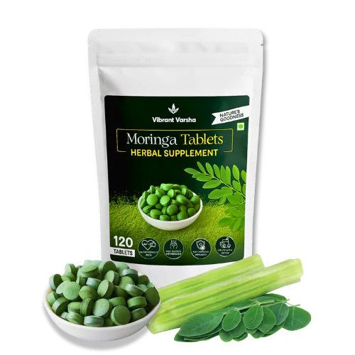 Moringa Powder – Natural Superfood for Health & Wellness 30 - VIBRANT VARSHA Buy Moringa Tablets, Organic, Health Supplement