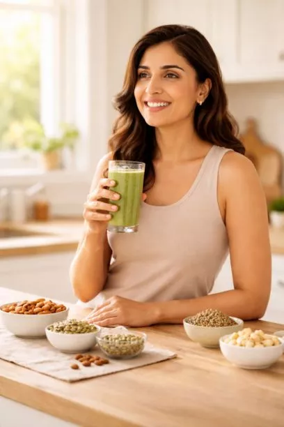 Plant Based Protein Powder | Natural Multivitamin Blend | Vibrant Varsha 9 - VIBRANT VARSHA Key benefits of natural multivitamin protein powder including plant-based protein, clean label nutrition, easy digestion and energy support